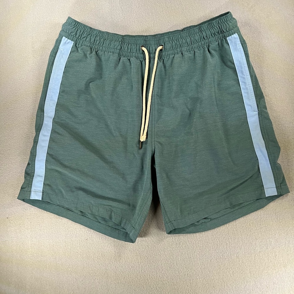 Fair Harbor One Shorts Mens Xl Blue Grey Lined Stretch Athleisure 6” Hybrid Gym